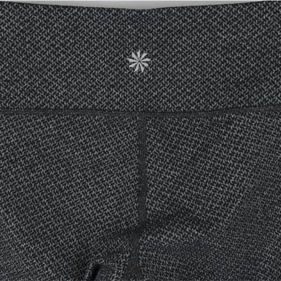 Athleta Chatarunga Women's XXS Black Gray Herringbone Low Rise Athletic Leggings - Picture 4 of 9